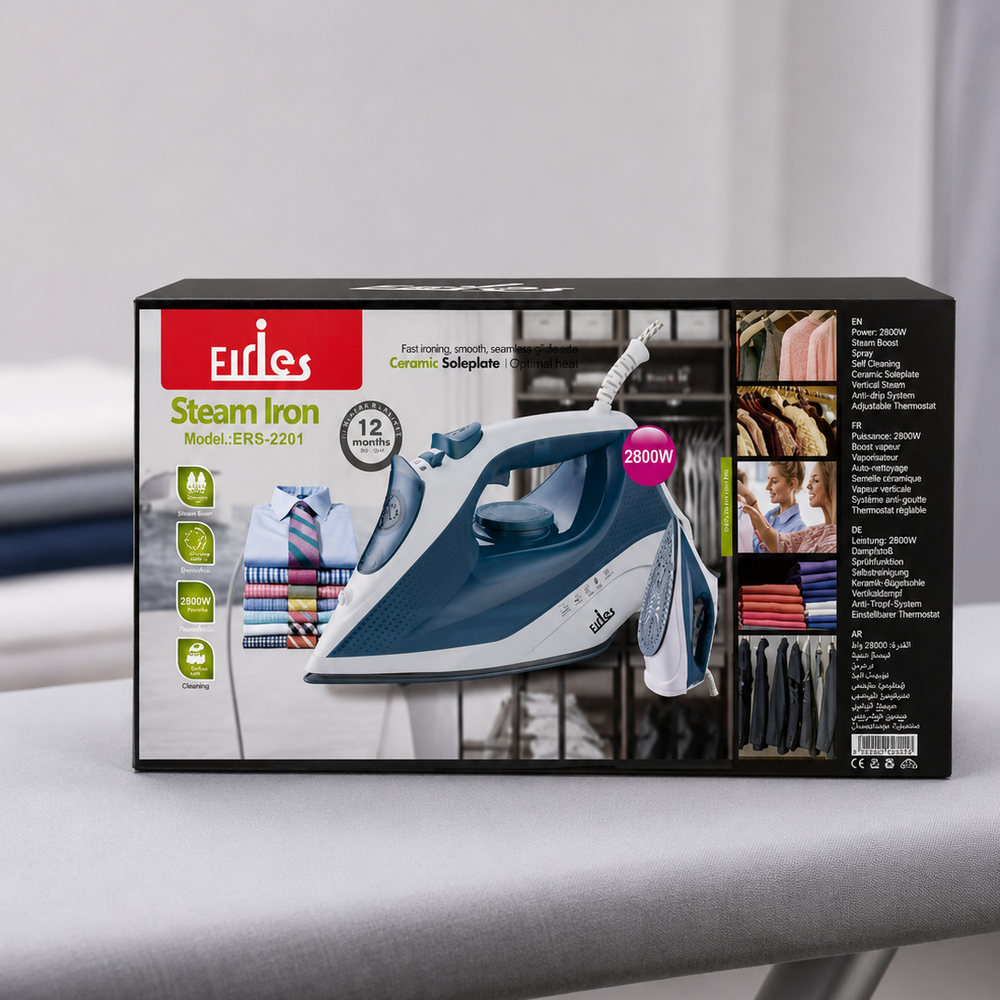 مكواة بخار كهربائية فائقة الأداء 2800 واط موديل ERS-2201 ماركة Firles